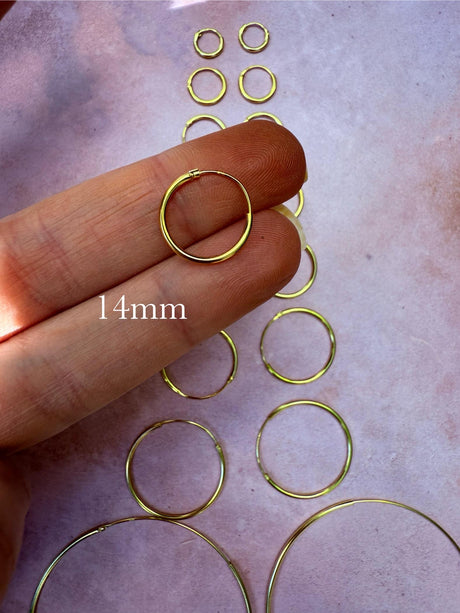 Gold Hoop Earrings 14k Plated Hoops / Hypoallergenic 925 Silver Hoops / Dainty / Huggie / Sleeper / Gift For Her / Contemporary Jewelry