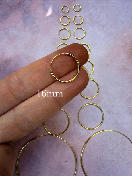 Gold Hoop Earrings 14k Plated Hoops / Hypoallergenic 925 Silver Hoops / Dainty / Huggie / Sleeper / Gift For Her / Contemporary Jewelry