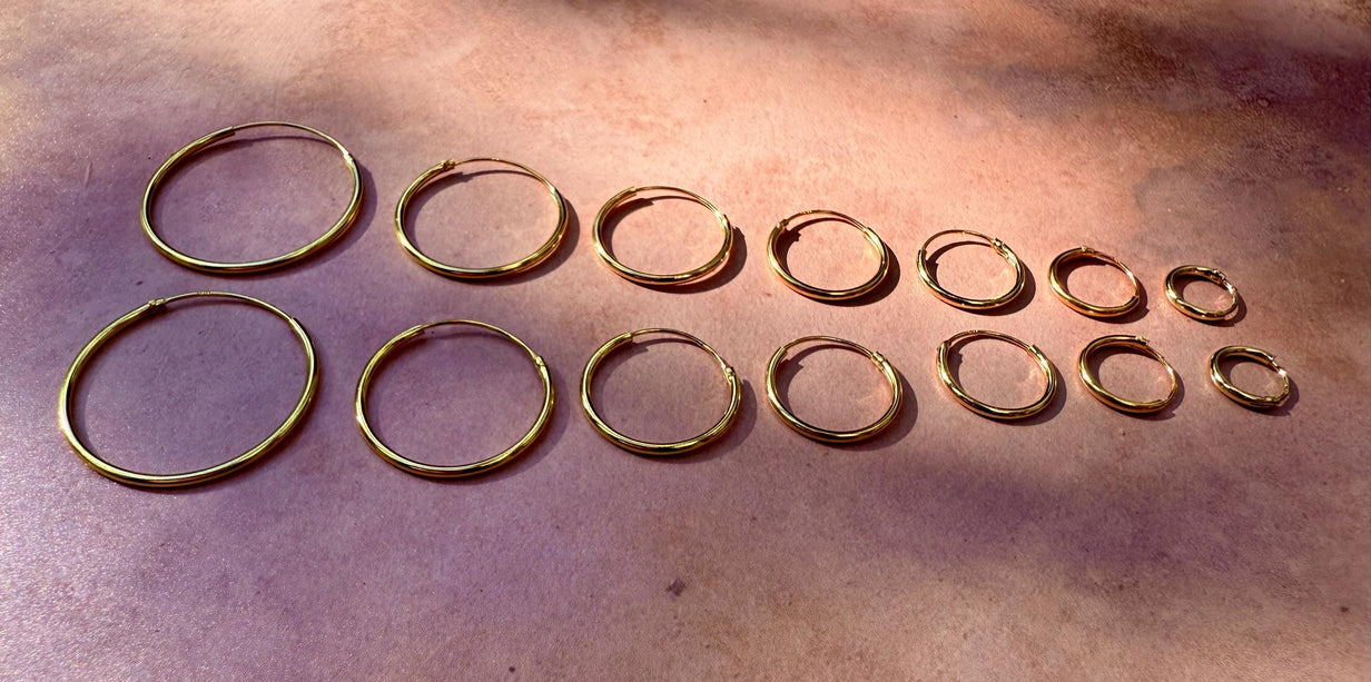 Gold Hoop Earrings 14k Plated Hoops / Hypoallergenic 925 Silver Hoops / Dainty / Huggie / Sleeper / Gift For Her / Contemporary Jewelry