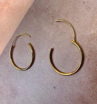 Gold Hoop Earrings 14k Plated Hoops / Hypoallergenic 925 Silver Hoops / Dainty / Huggie / Sleeper / Gift For Her / Contemporary Jewelry
