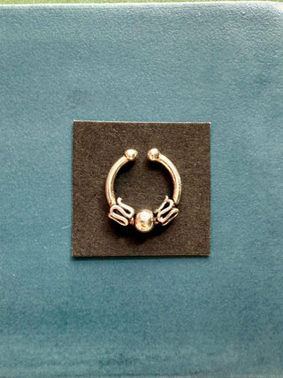 Bali Septum Hoop Sterling Silver 925 ,Fake Septum Jewelry, Septum Hoop, Daith Earring, Tattoo, Yoga, Ethnic Jewellery, Boho, Hypoallergenic