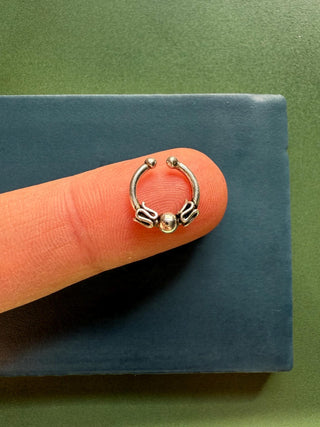 Bali Septum Hoop Sterling Silver 925 ,Fake Septum Jewelry, Septum Hoop, Daith Earring, Tattoo, Yoga, Ethnic Jewellery, Boho, Hypoallergenic