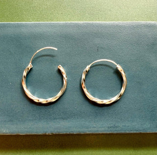 Sterling Silver Hoops Earrings / 925 Silver Hoops / Classic Jewellery / Dainty / Gift For Her / Contemporary Jewelry / Boho Style / Fashion