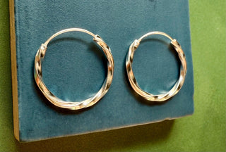 Sterling Silver Hoops Earrings / 925 Silver Hoops / Classic Jewellery / Dainty / Gift For Her / Contemporary Jewelry / Boho Style / Fashion