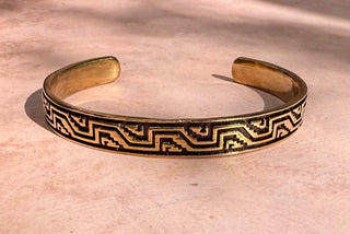 Bracelet Tribal Symbols Native Markings / Bangle / Cuff / Unisex / Boho / Ethnic / Rustic / Bohemian / Hippie / Costume Fashion Jewelery /