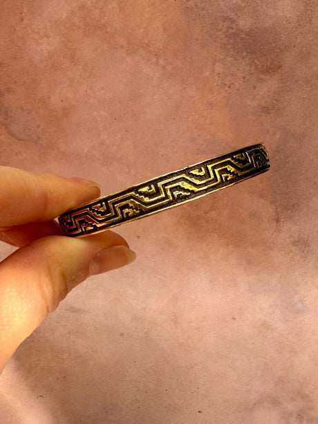 Bracelet Tribal Symbols Native Markings / Bangle / Cuff / Unisex / Boho / Ethnic / Rustic / Bohemian / Hippie / Costume Fashion Jewelery /