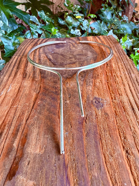 Silver Choker Ethnic Necklace / Rustic / Gypsy / Lightweight / Boho / Tribal / Hippie / Rustic / Vegan / Aztec