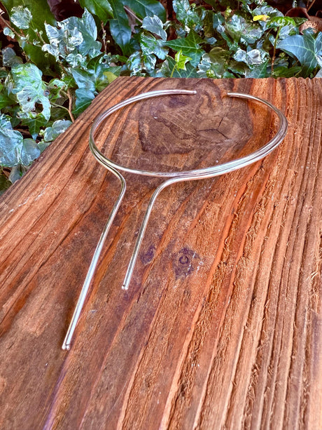 Silver Choker Ethnic Necklace / Rustic / Gypsy / Lightweight / Boho / Tribal / Hippie / Rustic / Vegan / Aztec