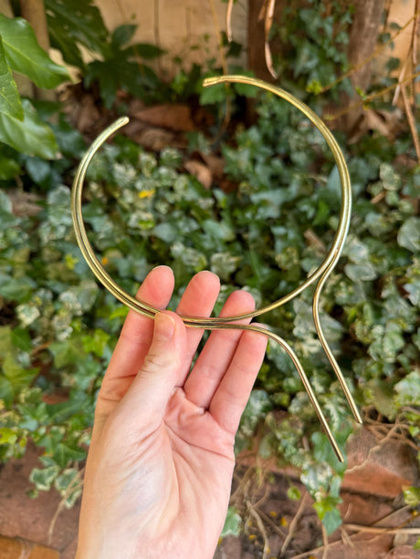 Brass Choker Minimalist Necklace / Ethnic Jewelery / Rustic / Gypsy / Lightweight / Boho / Tribal / Hippie / Rustic / Vegan / Aztec