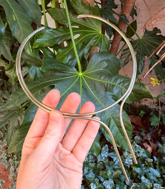 Brass Choker Minimalist Necklace / Ethnic Jewelery / Rustic / Gypsy / Lightweight / Boho / Tribal / Hippie / Rustic / Vegan / Aztec