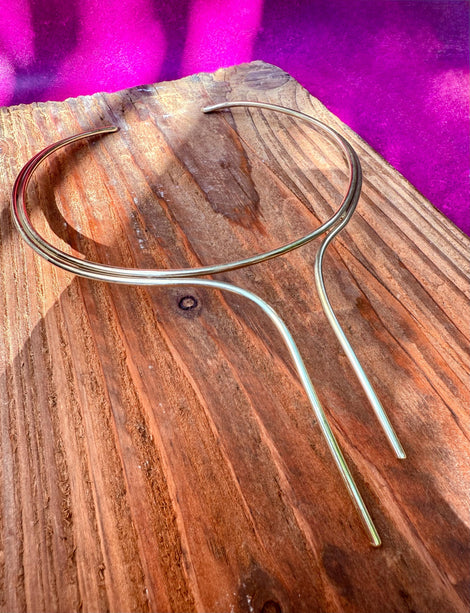 Brass Choker Minimalist Necklace / Ethnic Jewelery / Rustic / Gypsy / Lightweight / Boho / Tribal / Hippie / Rustic / Vegan / Aztec