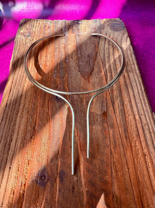 Brass Choker Minimalist Necklace / Ethnic Jewelery / Rustic / Gypsy / Lightweight / Boho / Tribal / Hippie / Rustic / Vegan / Aztec