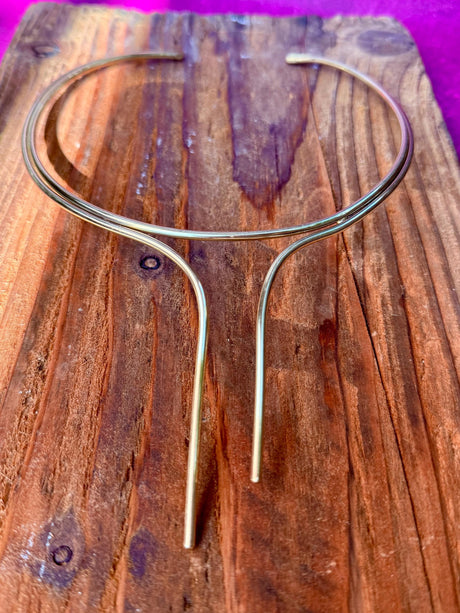 Brass Choker Minimalist Necklace / Ethnic Jewelery / Rustic / Gypsy / Lightweight / Boho / Tribal / Hippie / Rustic / Vegan / Aztec