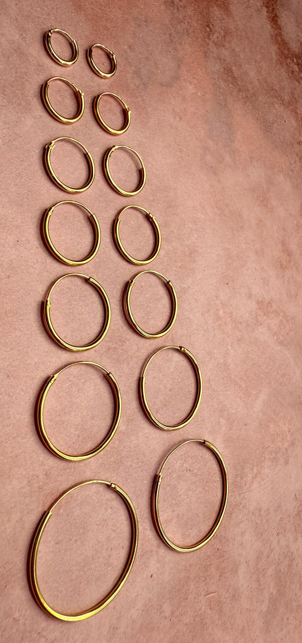 Gold Hoop Earrings 14k Plated Hoops / Hypoallergenic 925 Silver Hoops / Dainty / Huggie / Sleeper / Gift For Her / Contemporary Jewelry