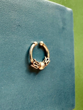 Bali Septum Hoop Sterling Silver 925 ,Fake Septum Jewelry, Septum Hoop, Daith Earring, Tattoo, Yoga, Ethnic Jewellery, Boho, Hypoallergenic