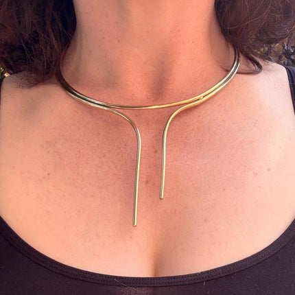 Silver Choker Ethnic Necklace / Rustic / Gypsy / Lightweight / Boho / Tribal / Hippie / Rustic / Vegan / Aztec