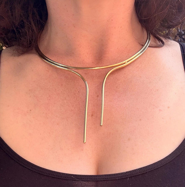 Silver Choker Ethnic Necklace / Rustic / Gypsy / Lightweight / Boho / Tribal / Hippie / Rustic / Vegan / Aztec