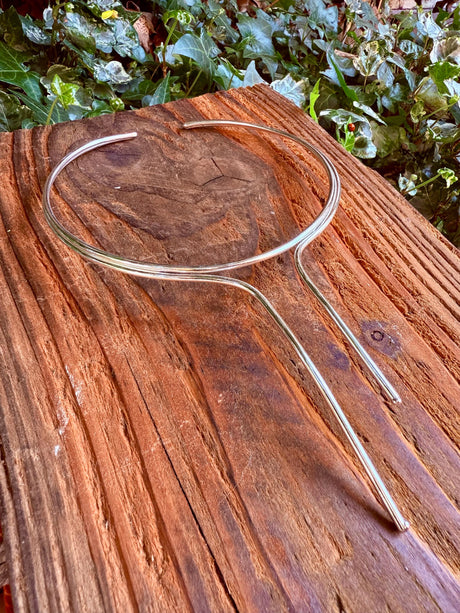 Silver Choker Ethnic Necklace / Rustic / Gypsy / Lightweight / Boho / Tribal / Hippie / Rustic / Vegan / Aztec