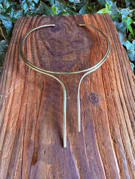 Brass Choker Minimalist Necklace / Ethnic Jewelery / Rustic / Gypsy / Lightweight / Boho / Tribal / Hippie / Rustic / Vegan / Aztec