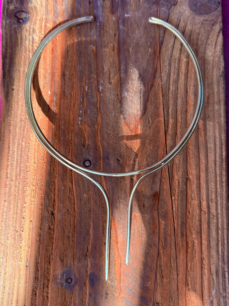 Brass Choker Minimalist Necklace / Ethnic Jewelery / Rustic / Gypsy / Lightweight / Boho / Tribal / Hippie / Rustic / Vegan / Aztec