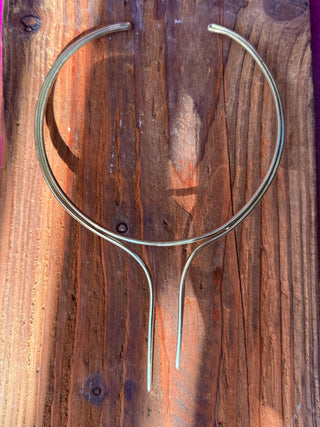 Brass Choker Minimalist Necklace / Ethnic Jewelery / Rustic / Gypsy / Lightweight / Boho / Tribal / Hippie / Rustic / Vegan / Aztec