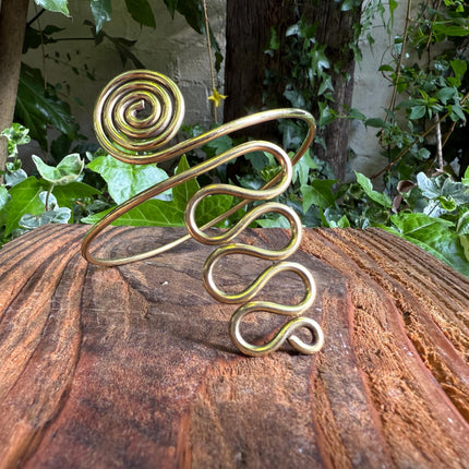 Spiral Brass Arm Bracelet / Boho / Tribal / Bangle/ Ethnic / Rustic / Bohemian / Hippie / Body Jewellery / FestivaL Fashion / Adjustable