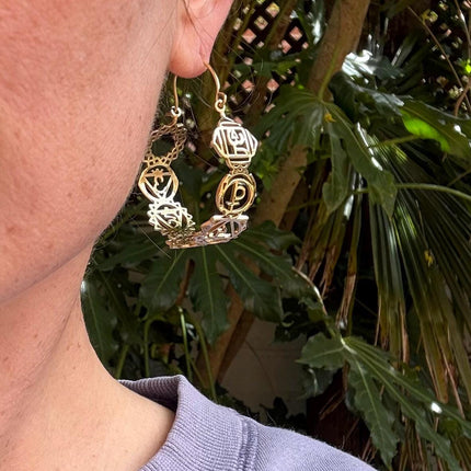 Seven Chakras Brass Hoops / Boho Chakra Earrings / Gold Earrings / Ethnic/ Yoga / Bohemian Look / Festival Fashion / Meditation Jewelry