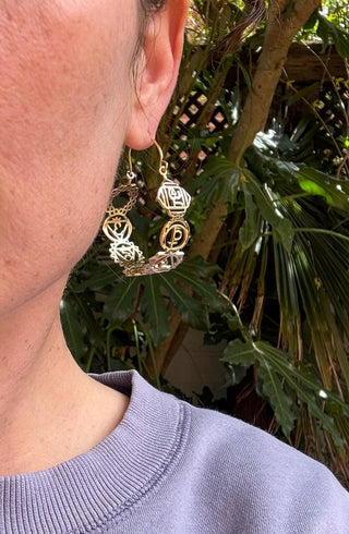 Seven Chakras Brass Hoops / Boho Chakra Earrings / Gold Earrings / Ethnic/ Yoga / Bohemian Look / Festival Fashion / Meditation Jewelry