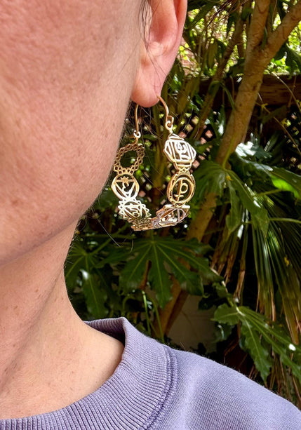 Seven Chakras Brass Hoops / Boho Chakra Earrings / Gold Earrings / Ethnic/ Yoga / Bohemian Look / Festival Fashion / Meditation Jewelry