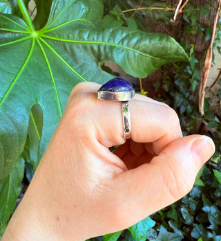 Crescent Moon Lapis Lazuli Silver Ring / Boho Jewellery / Spiritual Gift for Her / Women's Ring / Astrology Jewelery / Meditation / Yoga