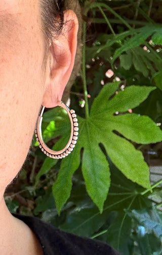 Boho Silver Hoop Earrings / Ethnic Hoops / Rustic / Yoga / Festival Fashion / Silver Earrings / Tribal / Bohemian Style / Gift for Her