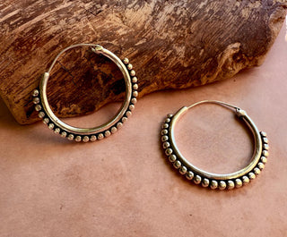 Boho Silver Hoop Earrings / Ethnic Hoops / Rustic / Yoga / Festival Fashion / Silver Earrings / Tribal / Bohemian Style / Gift for Her