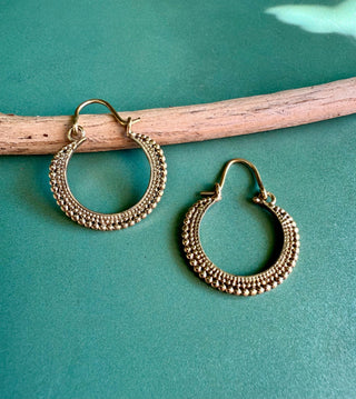 Small Boho Earrings / Boho Hoops / Brass Jewellery / Ethnic Style / Rustic / Yoga / Bohemian Look / Festival Fashion / Gift for Her /