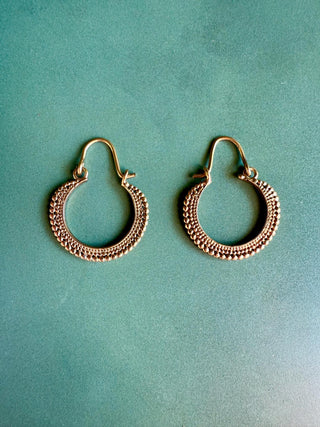 Small Boho Earrings / Boho Hoops / Brass Jewellery / Ethnic Style / Rustic / Yoga / Bohemian Look / Festival Fashion / Gift for Her /