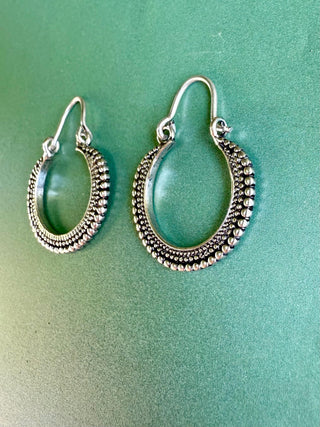 Small Silver Boho Earrings / Boho Hoops / Silver Jewellery / Ethnic Style / Rustic / Yoga / Bohemian Look / Festival Fashion / Gift for Her