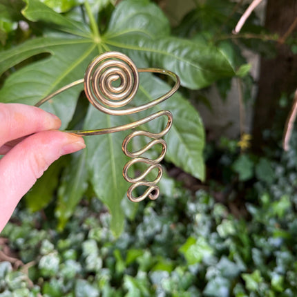 Spiral Brass Arm Bracelet / Boho / Tribal / Bangle/ Ethnic / Rustic / Bohemian / Hippie / Body Jewellery / FestivaL Fashion / Adjustable