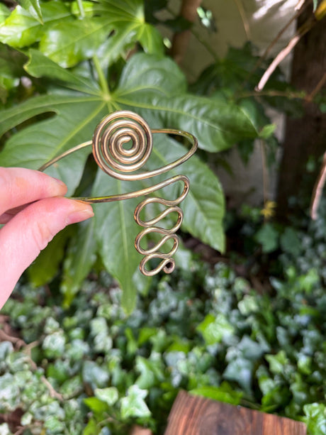 Spiral Brass Arm Bracelet / Boho / Tribal / Bangle/ Ethnic / Rustic / Bohemian / Hippie / Body Jewellery / FestivaL Fashion / Adjustable
