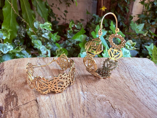 Seven Chakras Brass Hoops / Boho Chakra Earrings / Gold Earrings / Ethnic/ Yoga / Bohemian Look / Festival Fashion / Meditation Jewelry
