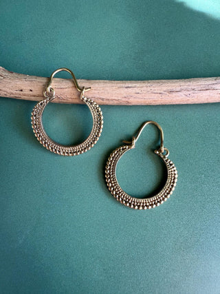 Small Boho Earrings / Boho Hoops / Brass Jewellery / Ethnic Style / Rustic / Yoga / Bohemian Look / Festival Fashion / Gift for Her /