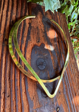 Brass Choker Geometric Necklace / Triangle / Ethnic Jewelery / Rustic / Gypsy / Lightweight / Boho / Tribal / Hippie / Rustic / Aztec