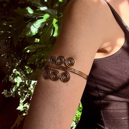 Spiral Arm Bracelet Brass / Boho / Tribal / Bangle/ Ethnic / Rustic / Bohemian / Hippie / Body Jewellery / FestivaL Fashion / Adjustable