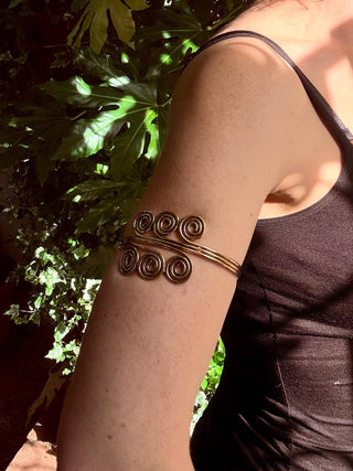 Spiral Arm Bracelet Brass / Boho / Tribal / Bangle/ Ethnic / Rustic / Bohemian / Hippie / Body Jewellery / FestivaL Fashion / Adjustable