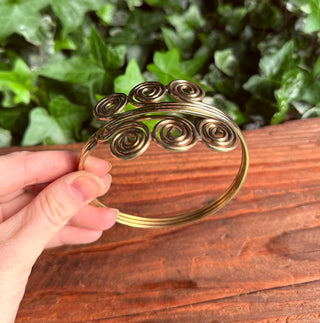 Spiral Arm Bracelet Brass / Boho / Tribal / Bangle/ Ethnic / Rustic / Bohemian / Hippie / Body Jewellery / FestivaL Fashion / Adjustable