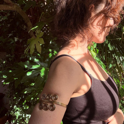 Spiral Arm Bracelet Brass / Boho / Tribal / Bangle/ Ethnic / Rustic / Bohemian / Hippie / Body Jewellery / FestivaL Fashion / Adjustable