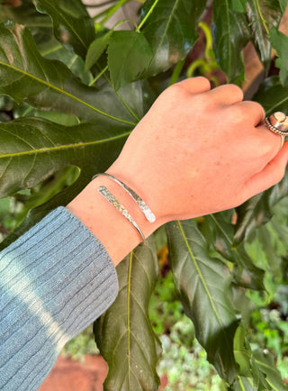 Hammered Silver Bangle