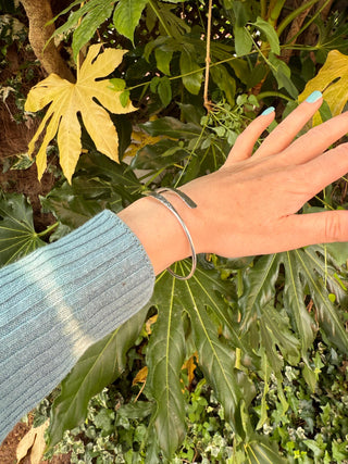 Hammered Silver Bangle