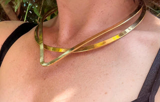 Brass Choker Geometric Necklace / Triangle / Ethnic Jewelery / Rustic / Gypsy / Lightweight / Boho / Tribal / Hippie / Rustic / Aztec