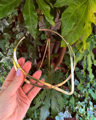 Brass Choker Geometric Necklace / Triangle / Ethnic Jewelery / Rustic / Gypsy / Lightweight / Boho / Tribal / Hippie / Rustic / Aztec