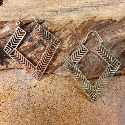 Aztec Silver Earrings Inca Style / Ethnic / Geometric / Rustic / Yoga / Hippie / Bohemian Jewelery / Fashion Jewellery / Boho Look Festival
