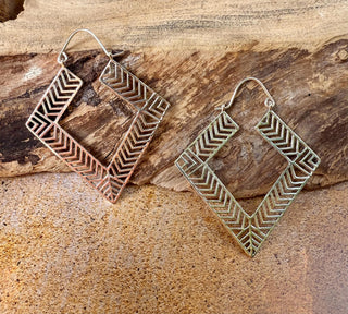 Aztec Silver Earrings Inca Style / Ethnic / Geometric / Rustic / Yoga / Hippie / Bohemian Jewelery / Fashion Jewellery / Boho Look Festival